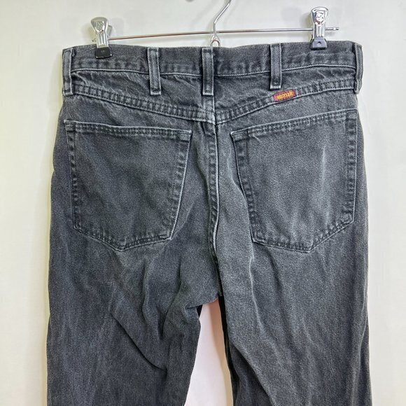 Rustler Vintage Jeans 32 x 32 Black Tapered Bootcut Denim Mens Regular Fit - Picture 4 of 8